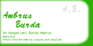 ambrus burda business card